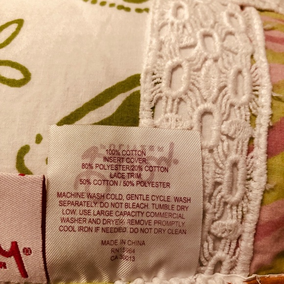 Lilly Pulitzer bolster pillow, 17” L x 22” Around - Picture 7 of 8